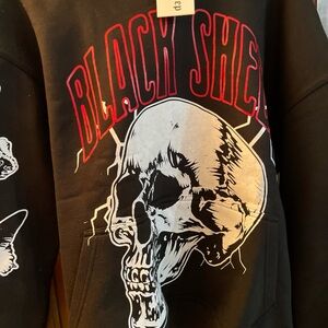 Black Sheep Records Hoodie Medium Caskey. Arm Print Of Butterflies NWT